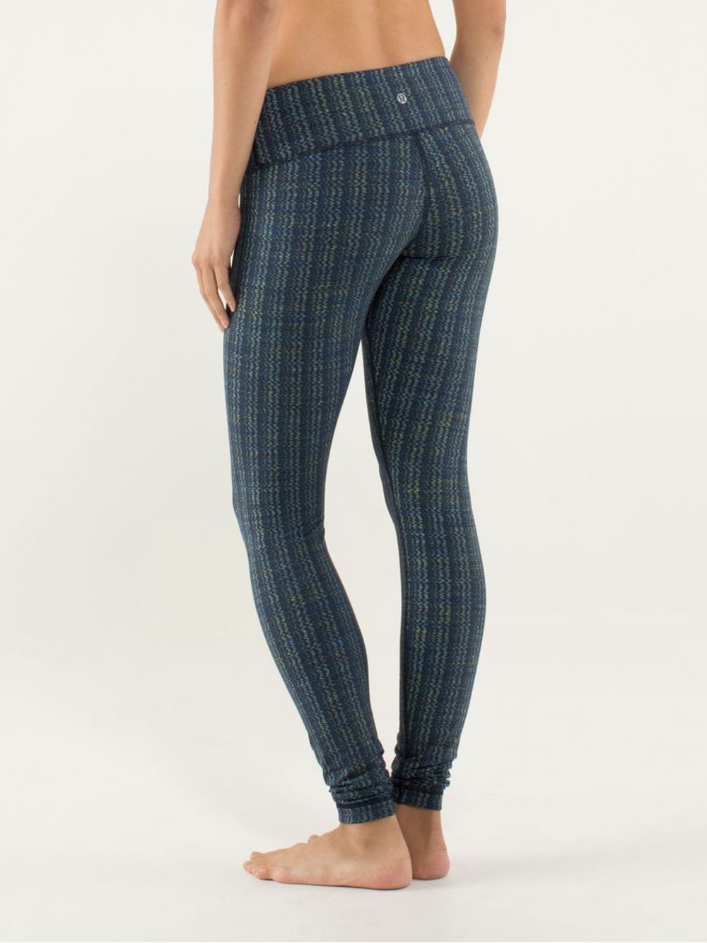 lululemon athletica Wunder under Blue-Green Striped Leggings